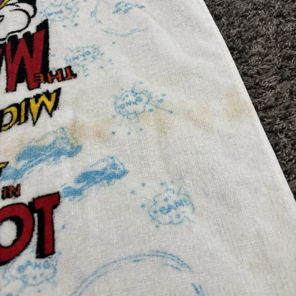 Vintage 90s  Disney Bath Towel & Washcloth Mickey Mouse Mail Pilot See Pics